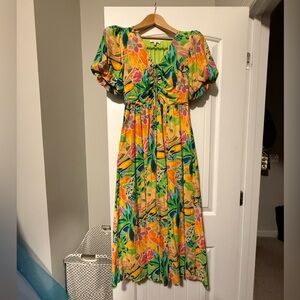 Skies Are Blue Colorful Floral Dress